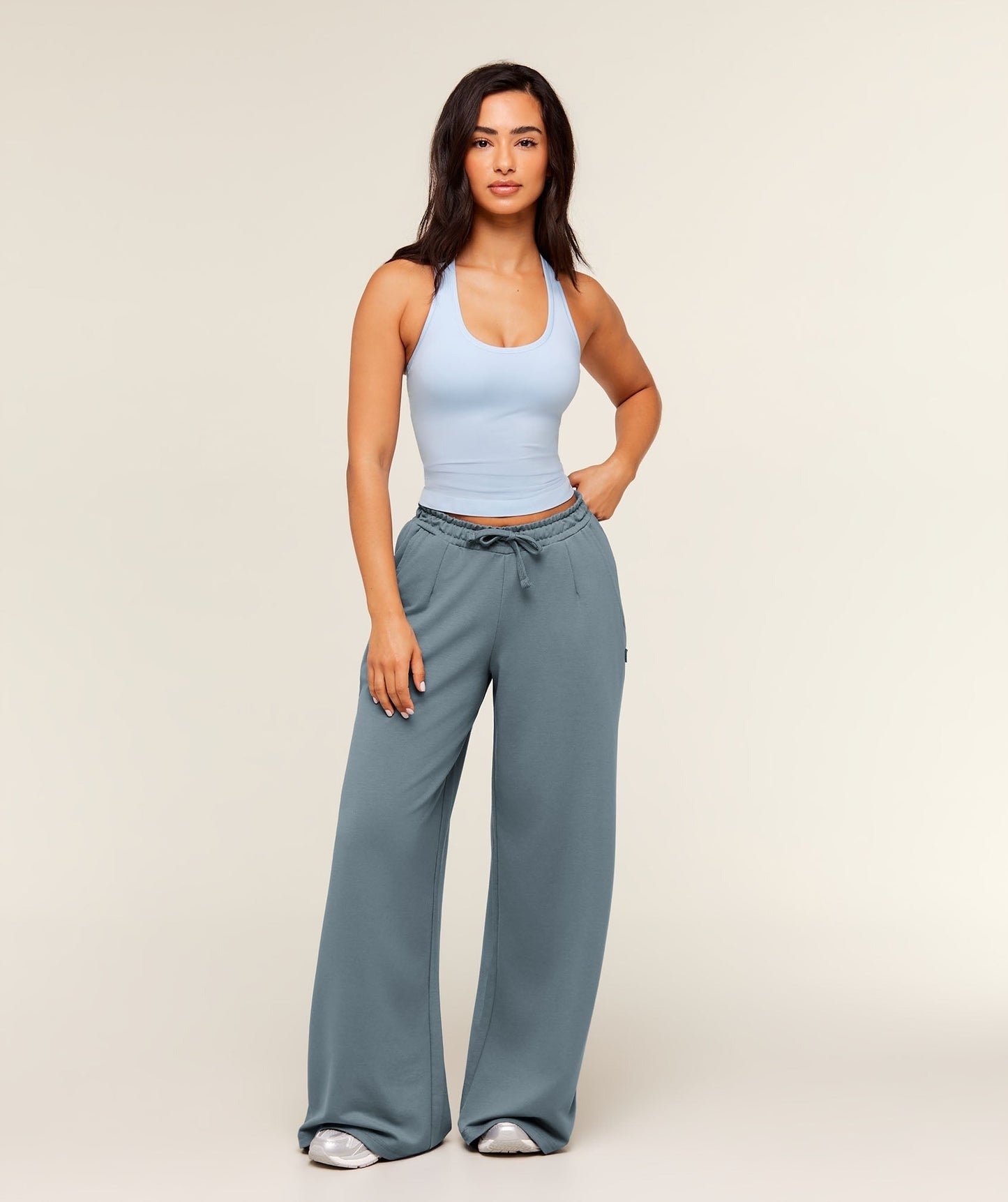Gymshark Lightweight Wide Leg Pant Short - Iron Blue