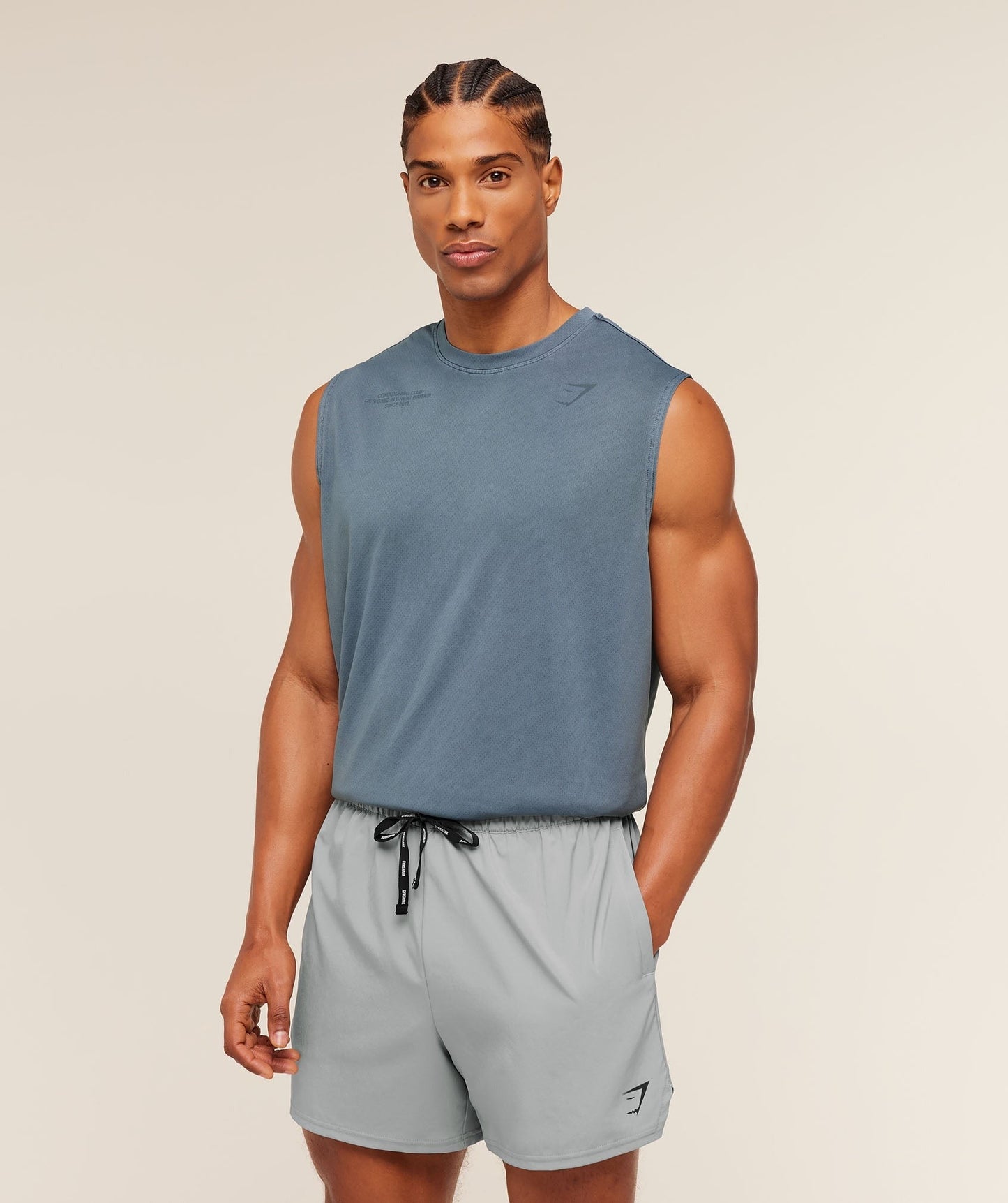 Gymshark Conditioning Club Washed Tank - Iron Blue/Wash