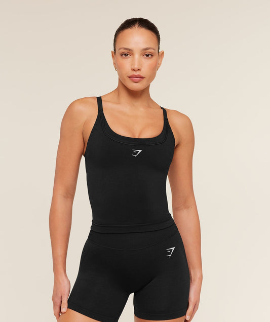 Gymshark Interval Seamless Midi Tank - Black