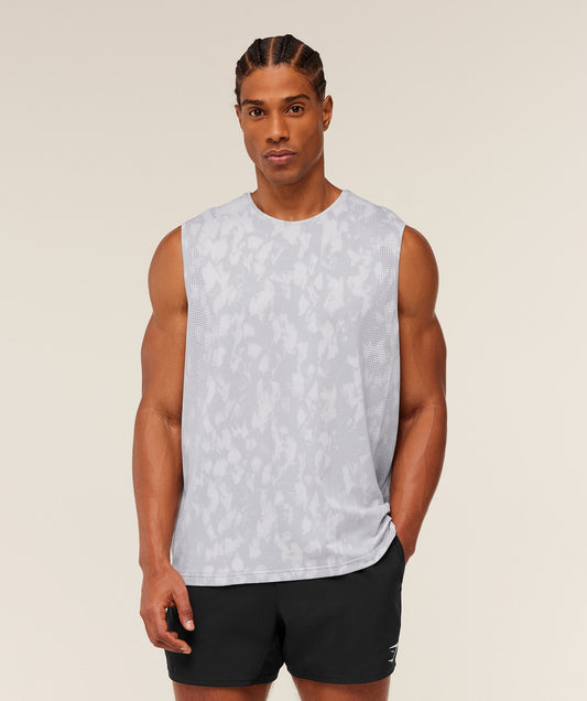 Gymshark Distance Seamless Tank - Light Grey / Light Grey / ACID WASH