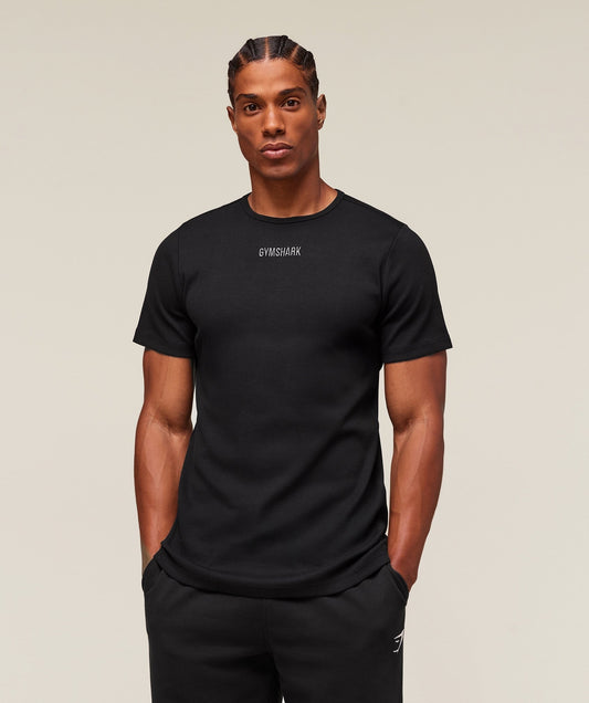 Gymshark Premium Ribbed T-Shirt - Black