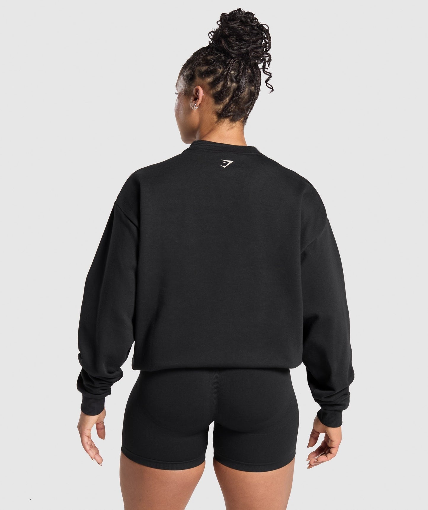 Gymshark Lifting Essentials Graphic Brushed Oversized Sweatshirt - Black