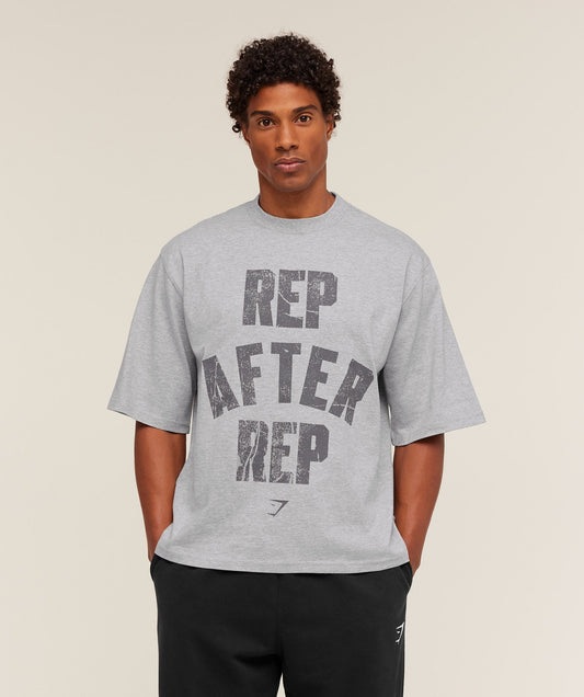 Gymshark Rep After Rep T-Shirt - Light Grey Core Marl