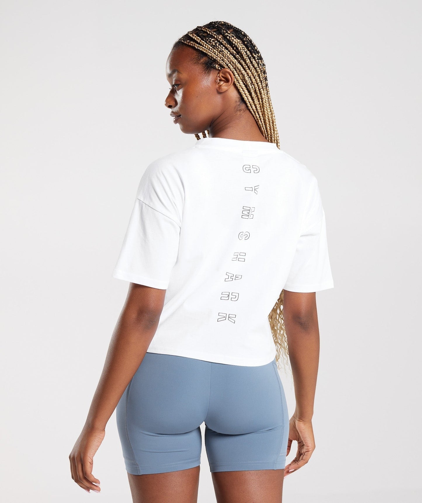 Gymshark Central Graphic Midi Tee - White