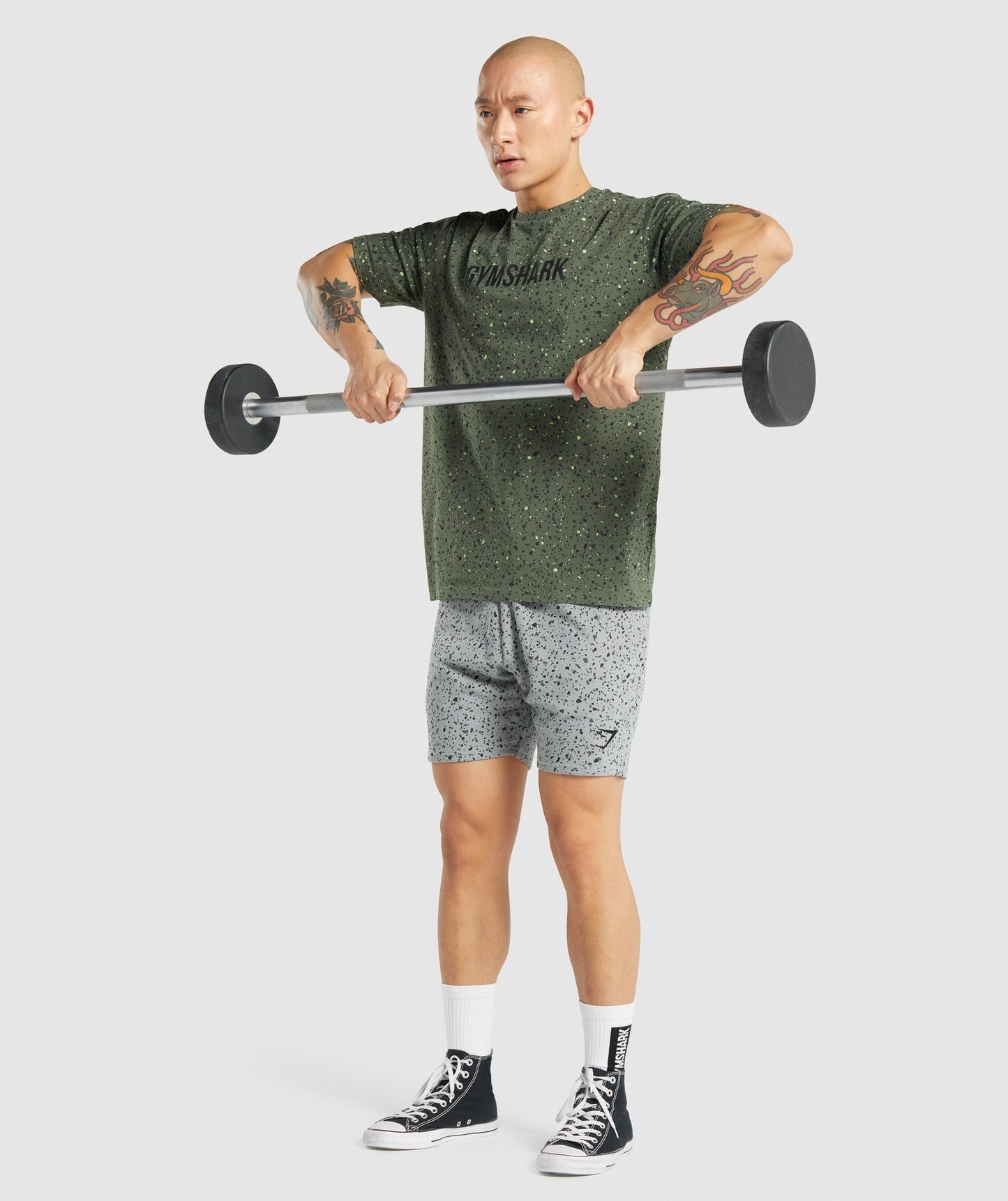Gymshark Micro Print Shorts - Grey