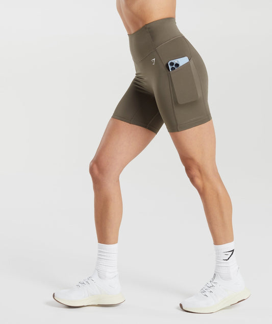 Gymshark Pocket Shorts - Camo Brown