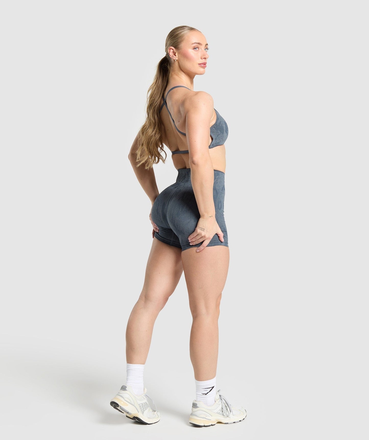 Gymshark Adapt Camo Seamless Shorts - Titanium Blue/Denim Grey