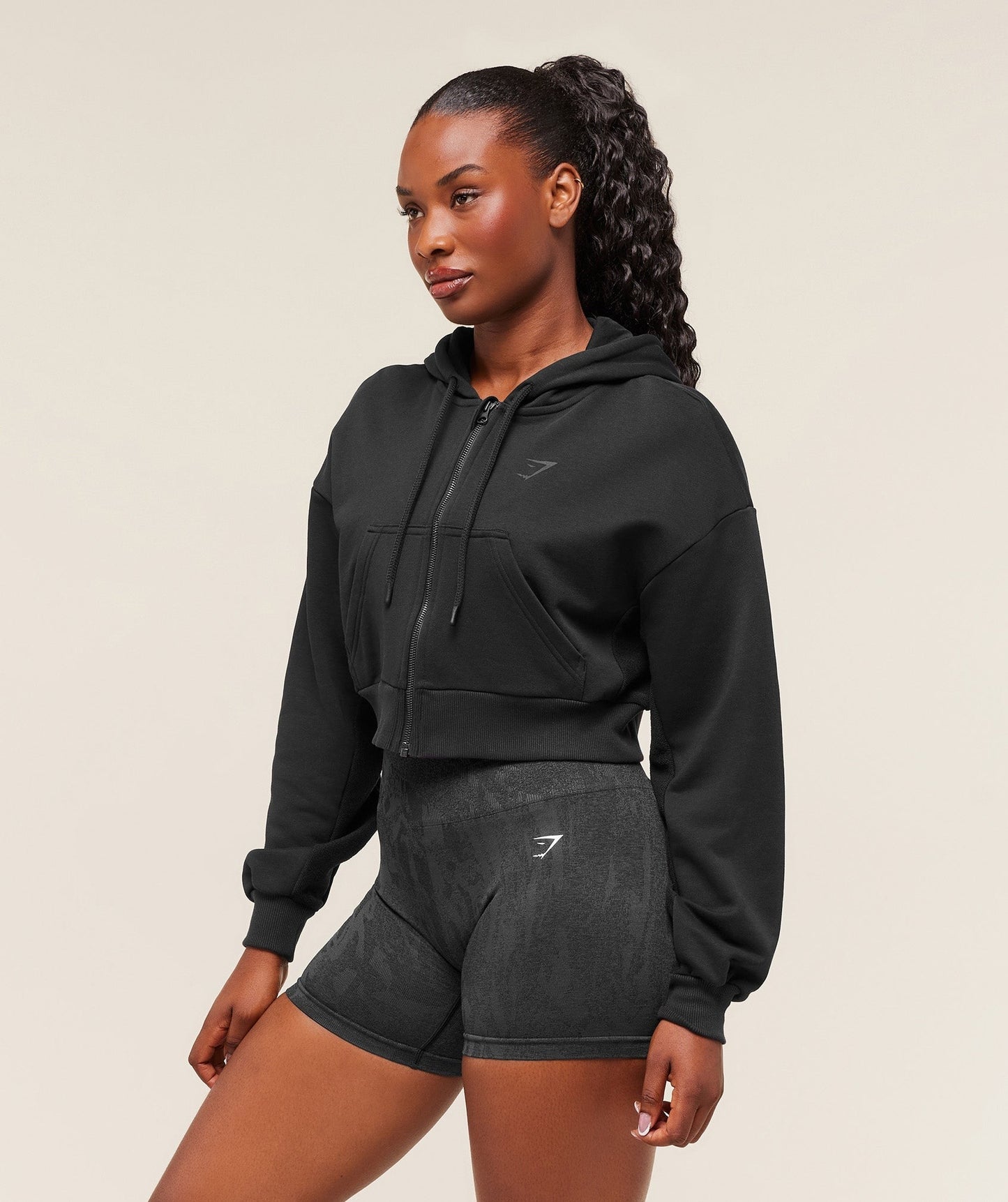 Gymshark Power Midi Zip Hoodie - Black