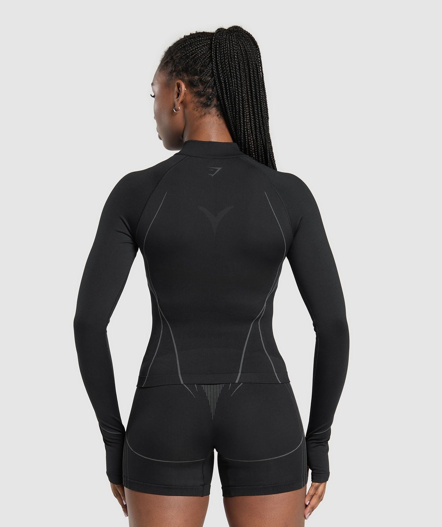 Gymshark Apex Seamless 1/4 Zip Pullover - Black/Graphite Grey