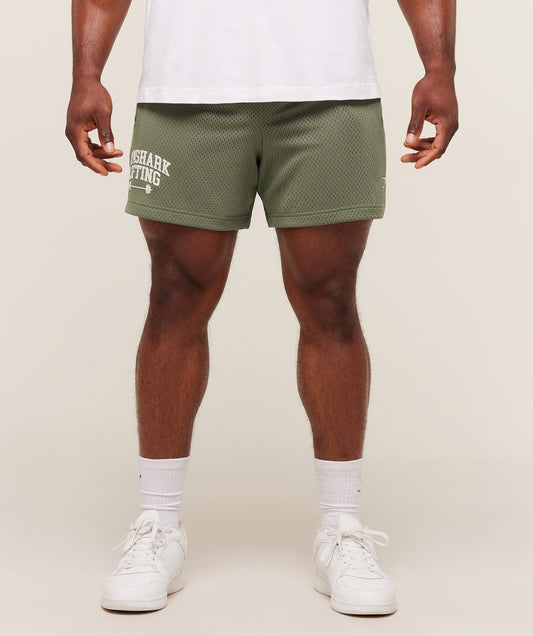 Gymshark Lifting Barbell Mesh 5" Short - Base Green