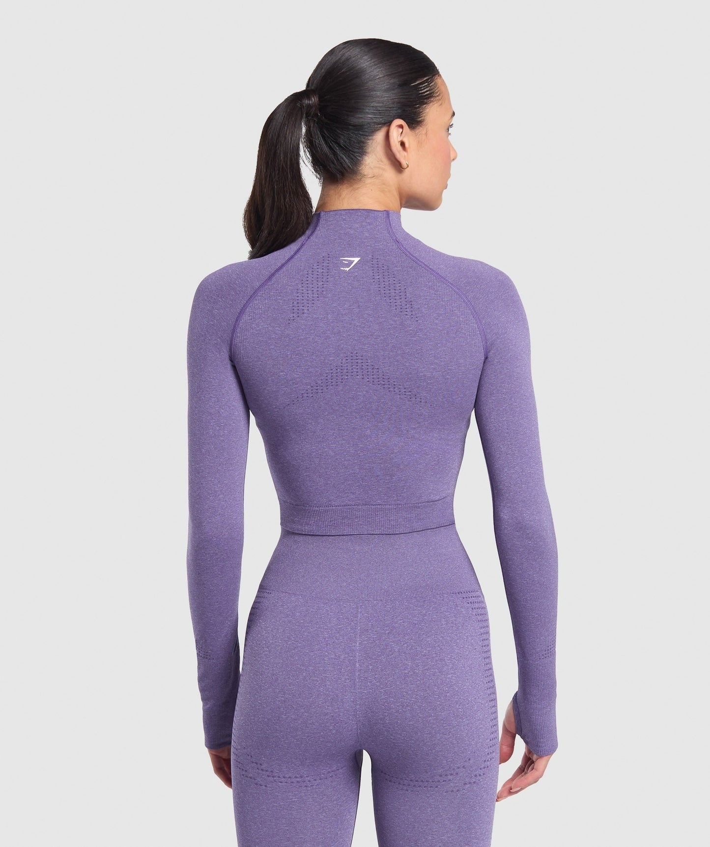Gymshark Vital Seamless Midi Zip 2.0 Pullover - Functional Purple/Marl
