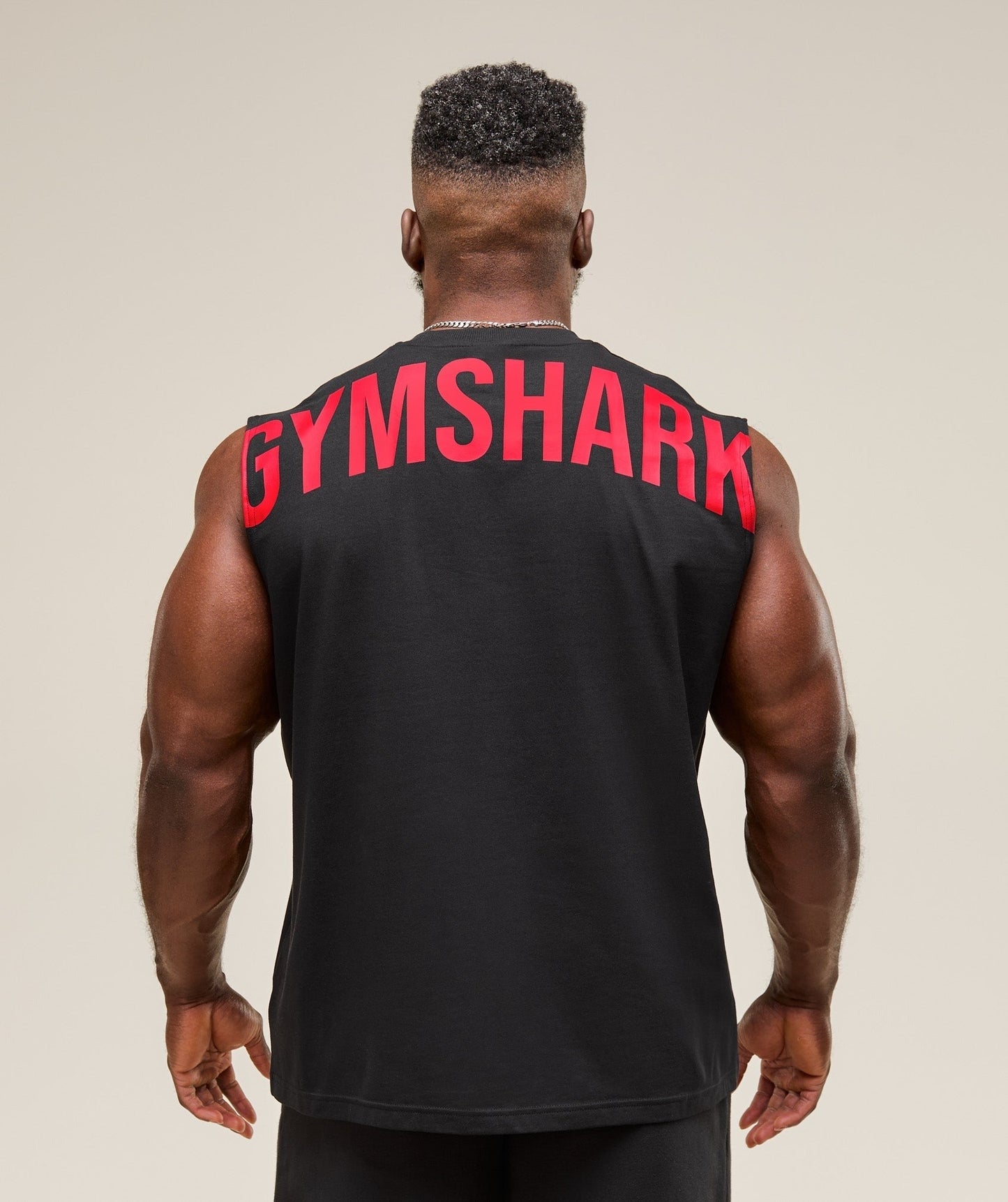 Gymshark Power Cut Off Tank - Black/Conditioning Red