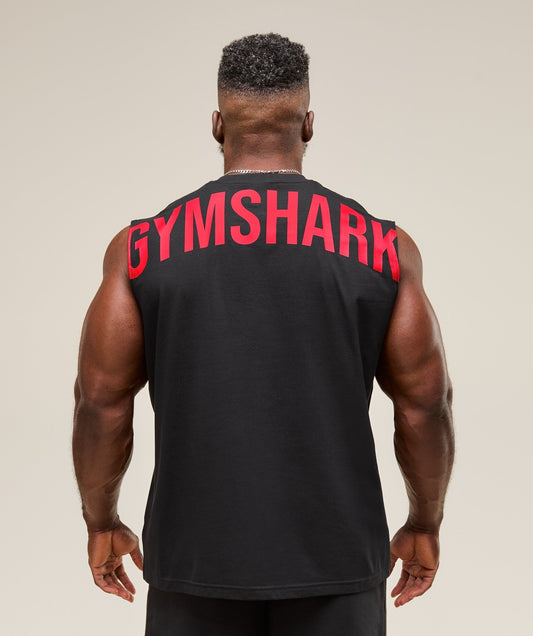 Gymshark Power Cut Off Tank - Black/Conditioning Red