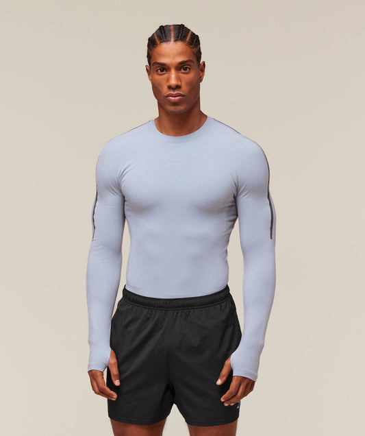 Gymshark everywear Warp Knit LS T-Shirt - Pale Blue