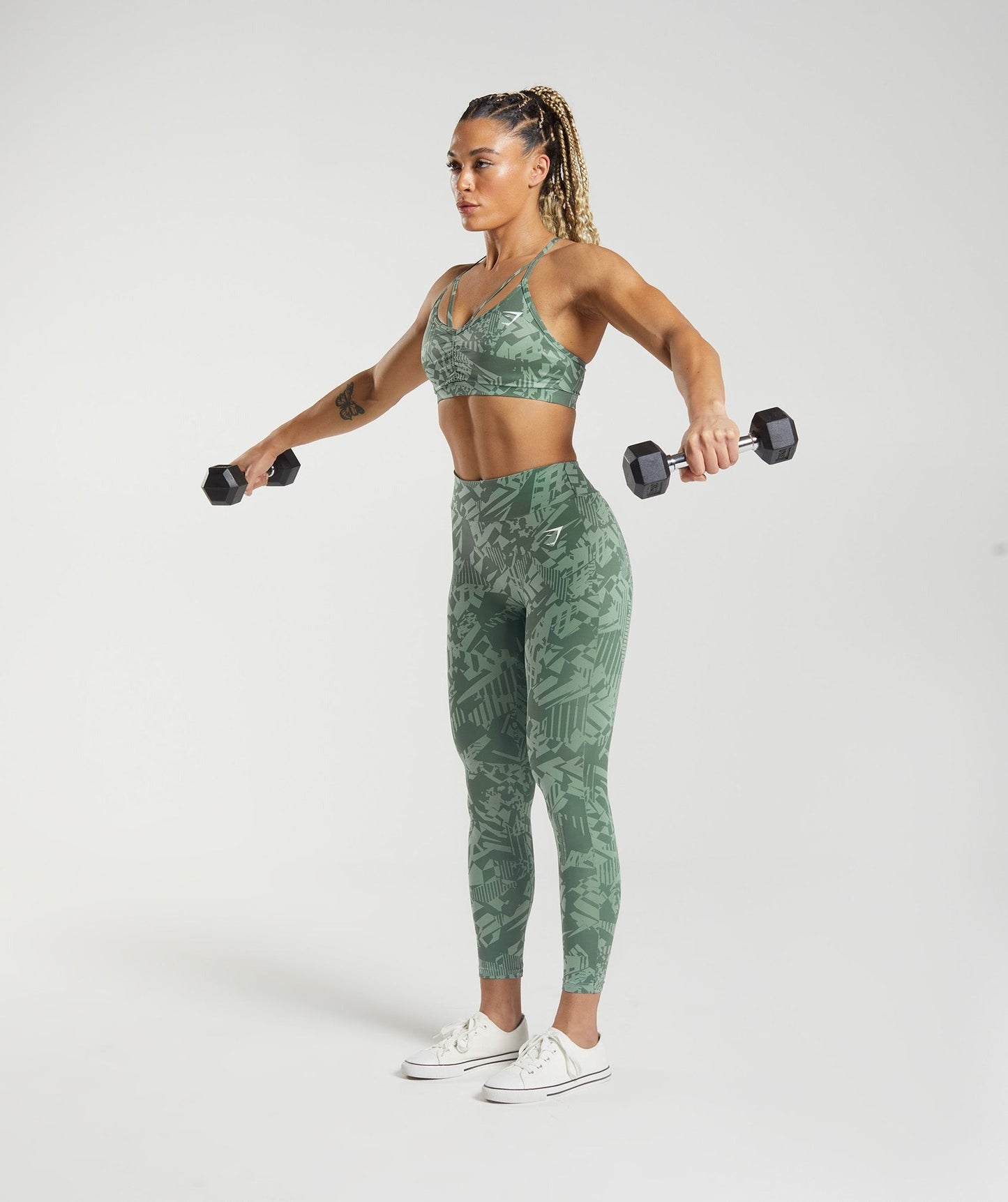 Gymshark Power Regular Leggings - Willow Green/Desert Sage Green