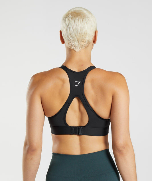 Gymshark Cut Out Back High Support Sports Bra, B/C-E/F - Black