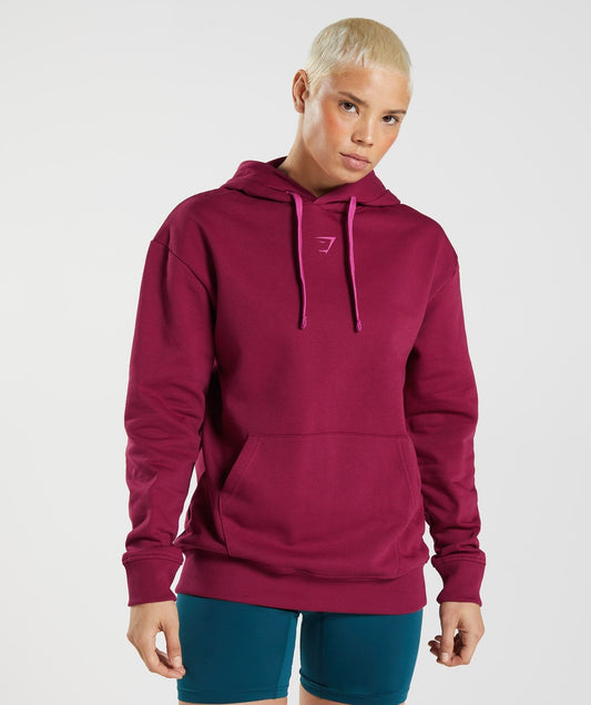 Gymshark Graphics Fraction Hoodie - Currant Pink
