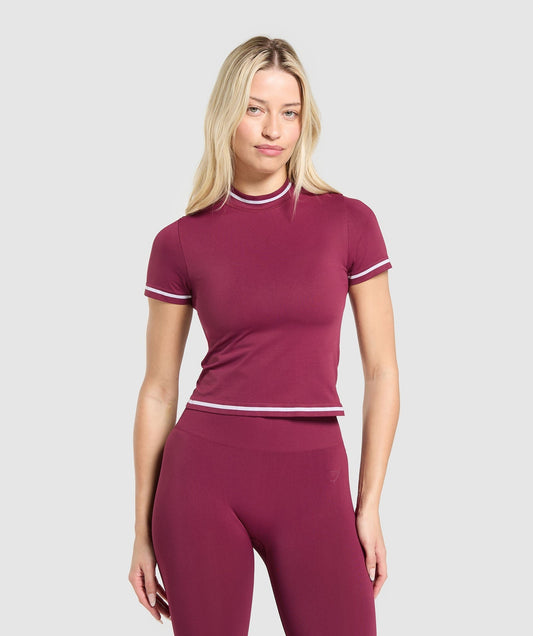 Gymshark Contrast Seamless Midi Tee - Strong Pink