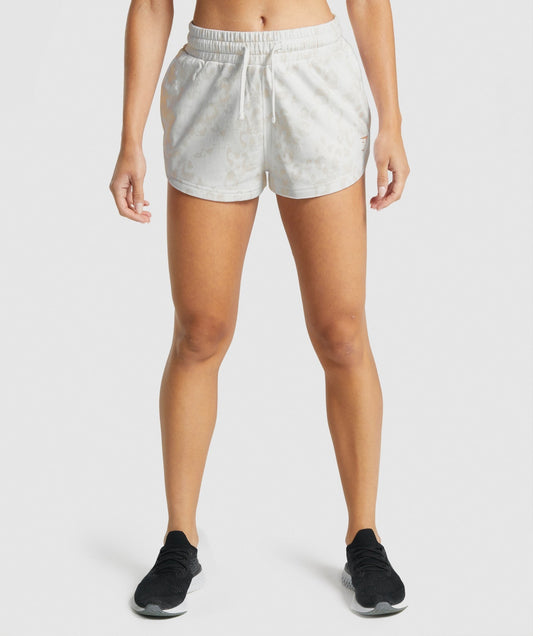 Gymshark Animal Graphic Shorts - White/Cream Print