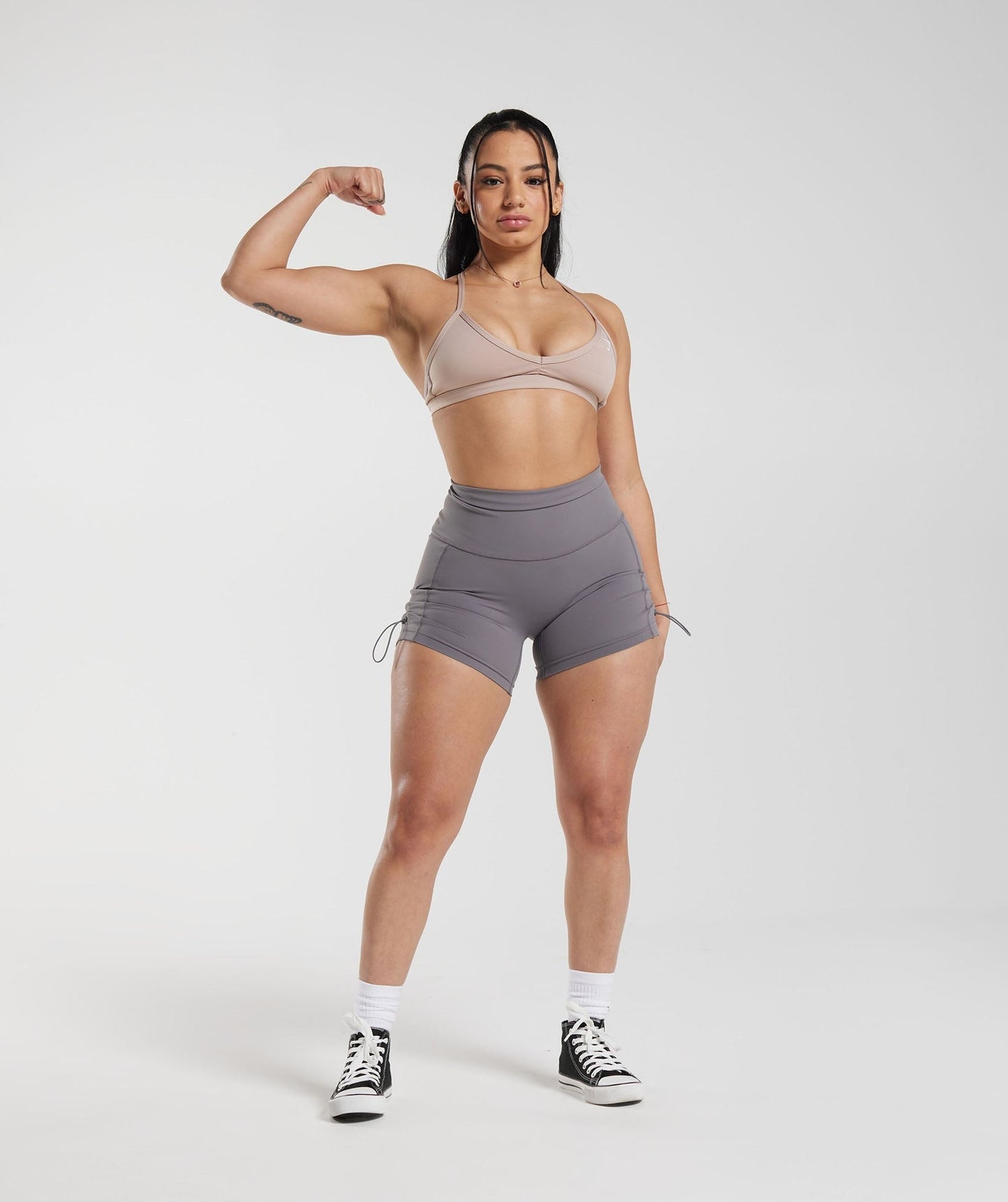Gymshark Legacy Ruched Tight Shorts - Titanium Grey