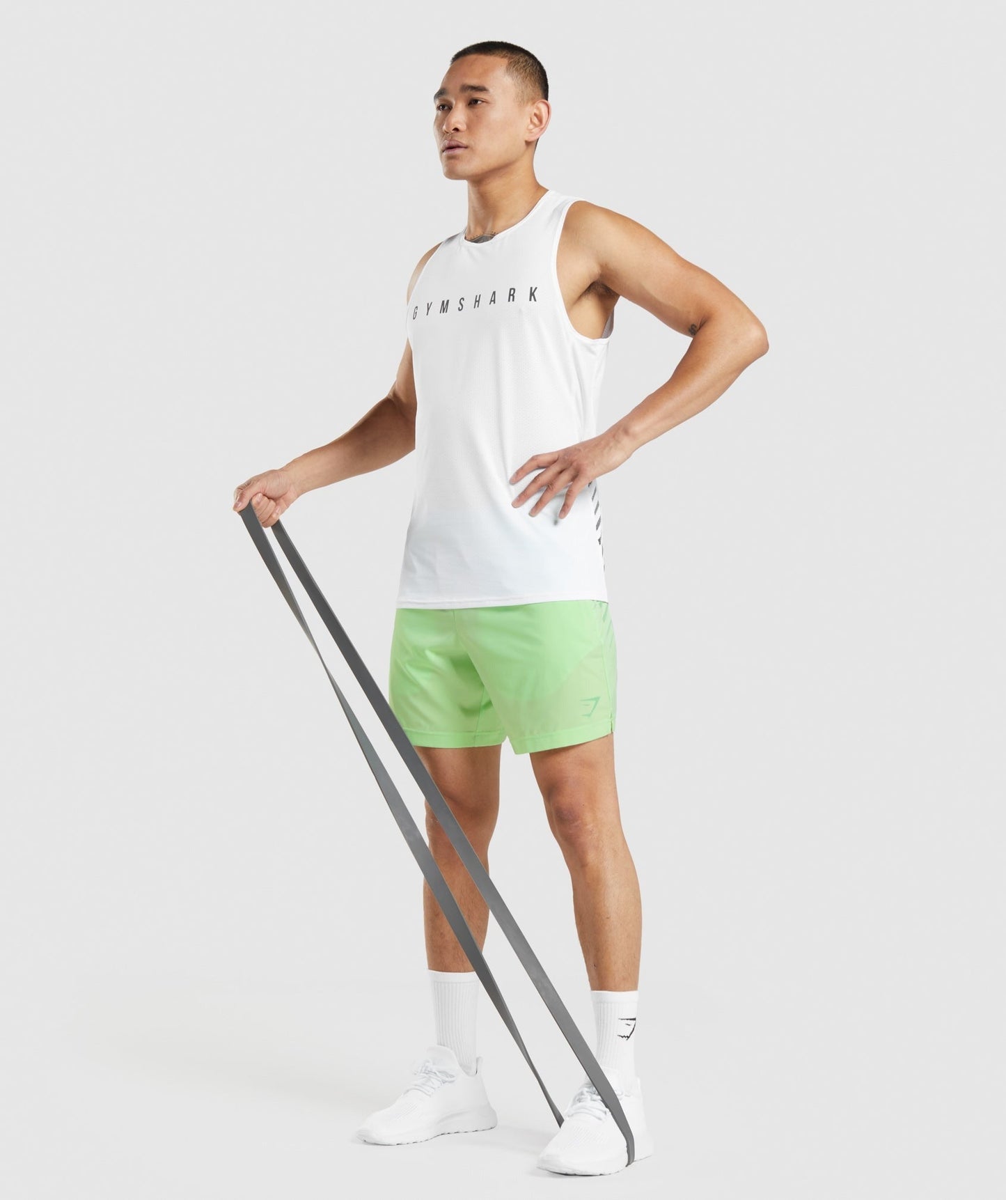 Gymshark Sport Stripe 7" Shorts - Bali Green