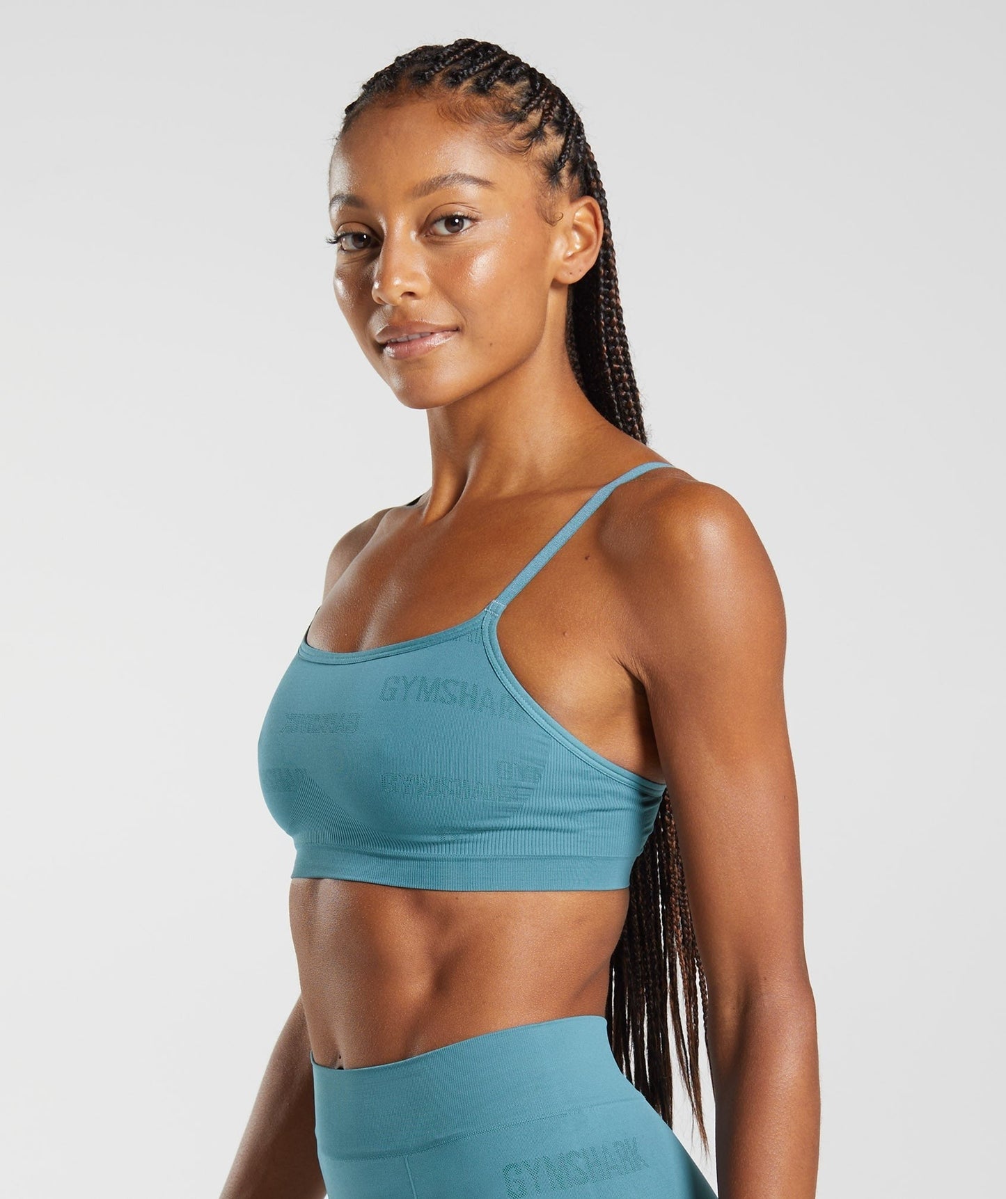Gymshark Seamless Jacquard Bralette - Charred Blue