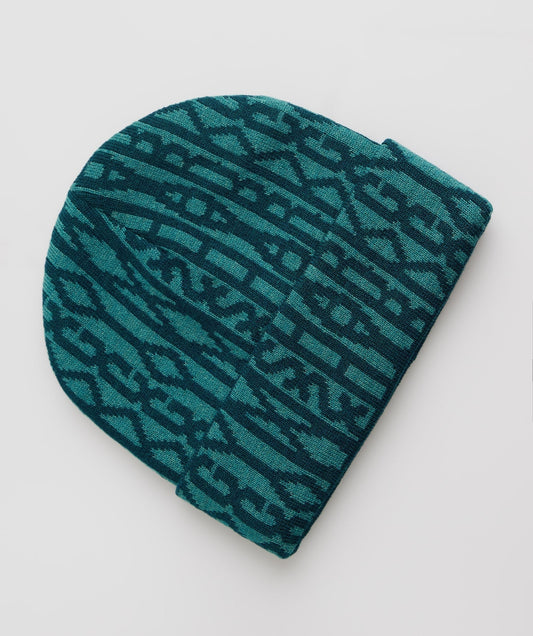 Gymshark Reversable Jacquard Beanie - Winter Teal/Slate Blue