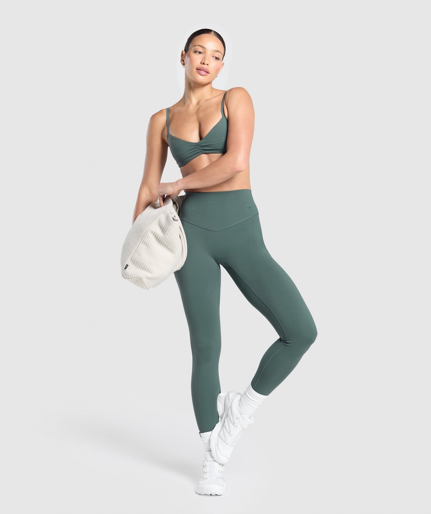 Gymshark Elevate Ruched Sports Bra - Slate Teal
