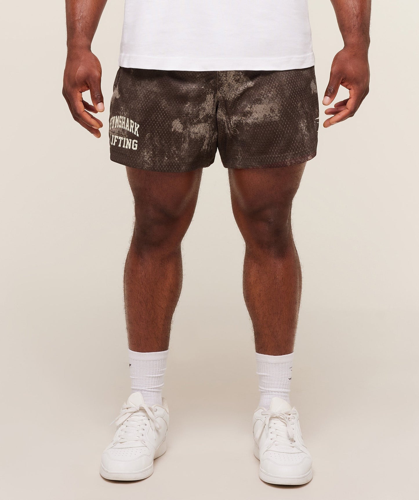 Gymshark Lifting Mesh 5" Shorts - Lifestyle Brown
