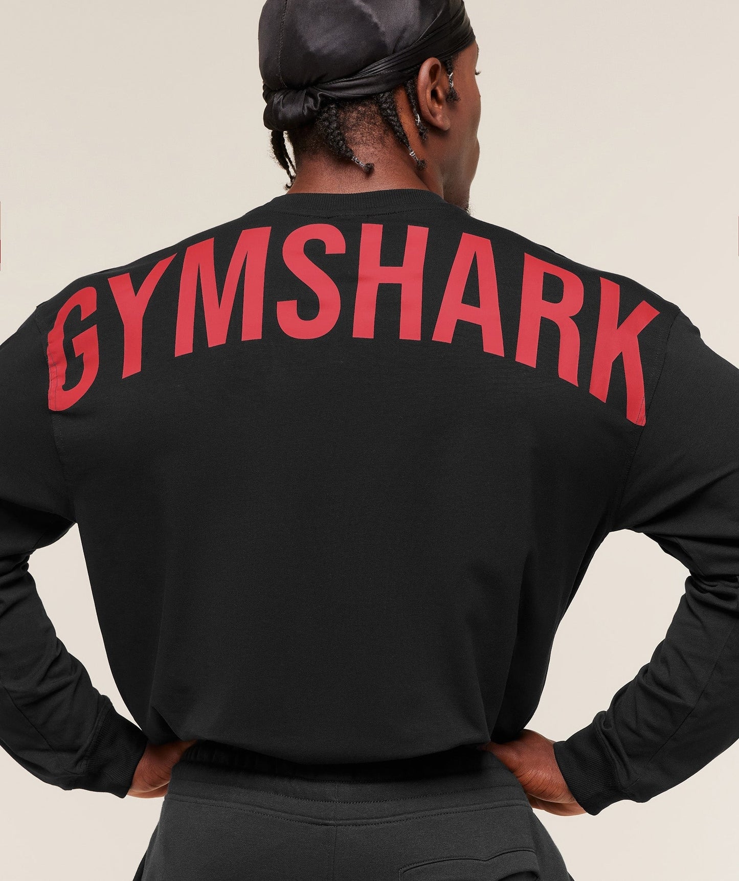 Gymshark Power Long Sleeve T-Shirt - Black/Conditioning Red