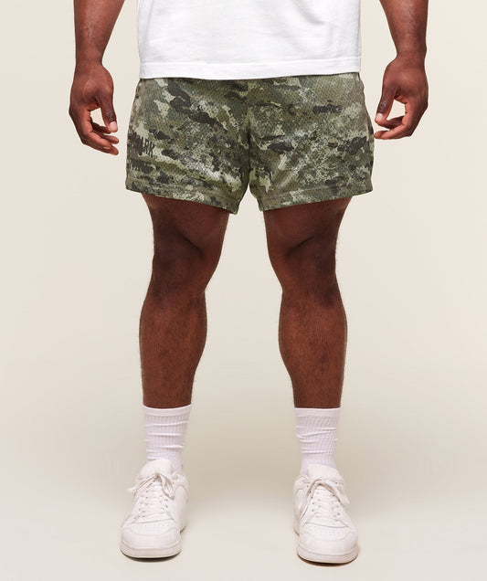 Gymshark Lifting Mesh 5" Shorts - Chalk Green