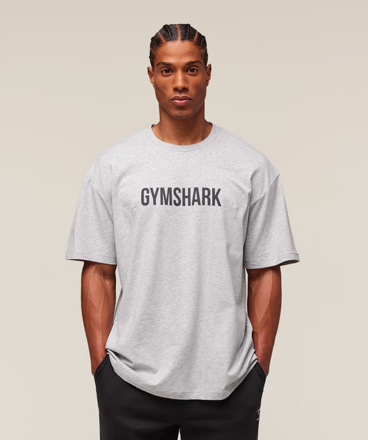 Gymshark Apollo Oversized T-Shirt - Light Grey Marl