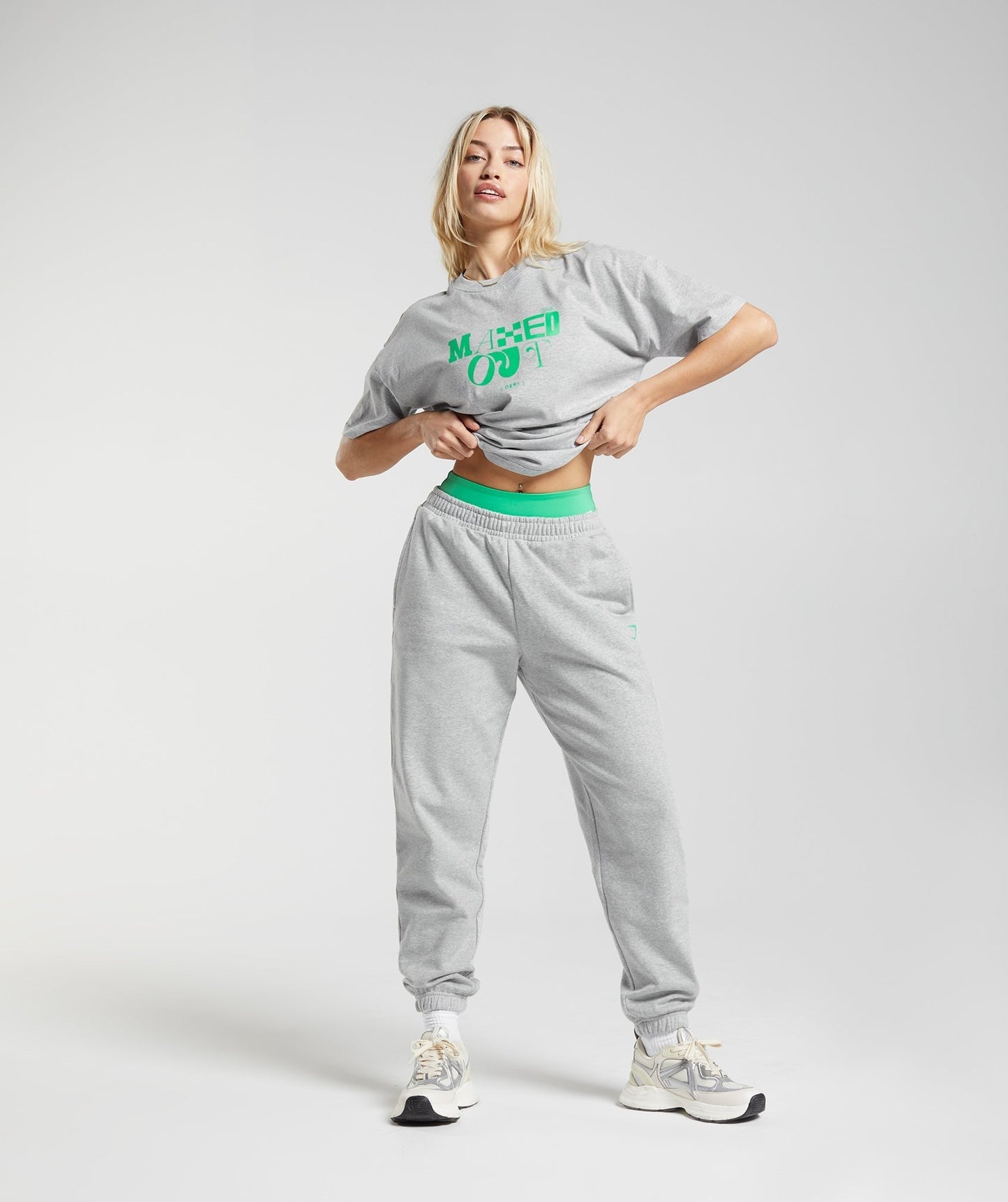 Gymshark Maxed Out Oversized T-Shirt - Light Grey Marl