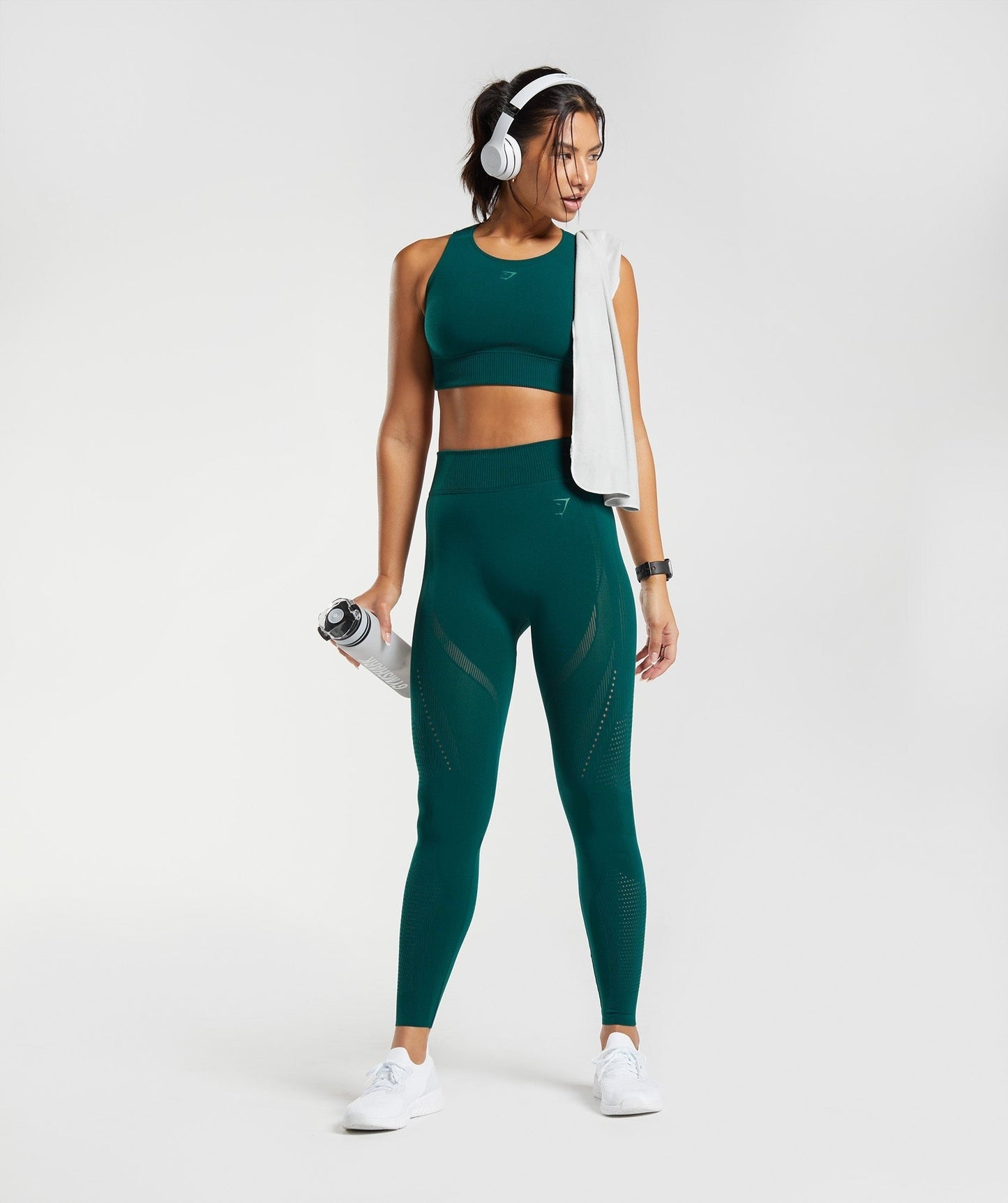 Gymshark Warp Knit Leggings - Woodland Green