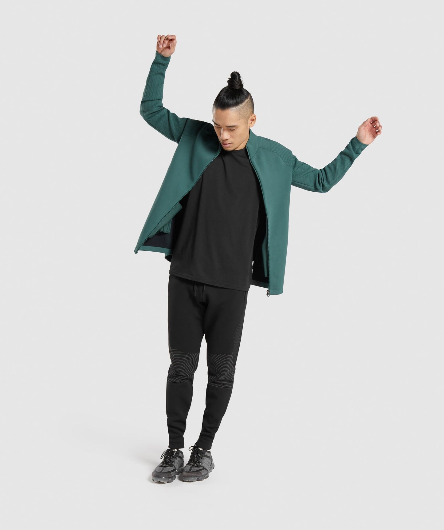Gymshark Retake Full Zip Track Jacket - Dark Green/Black