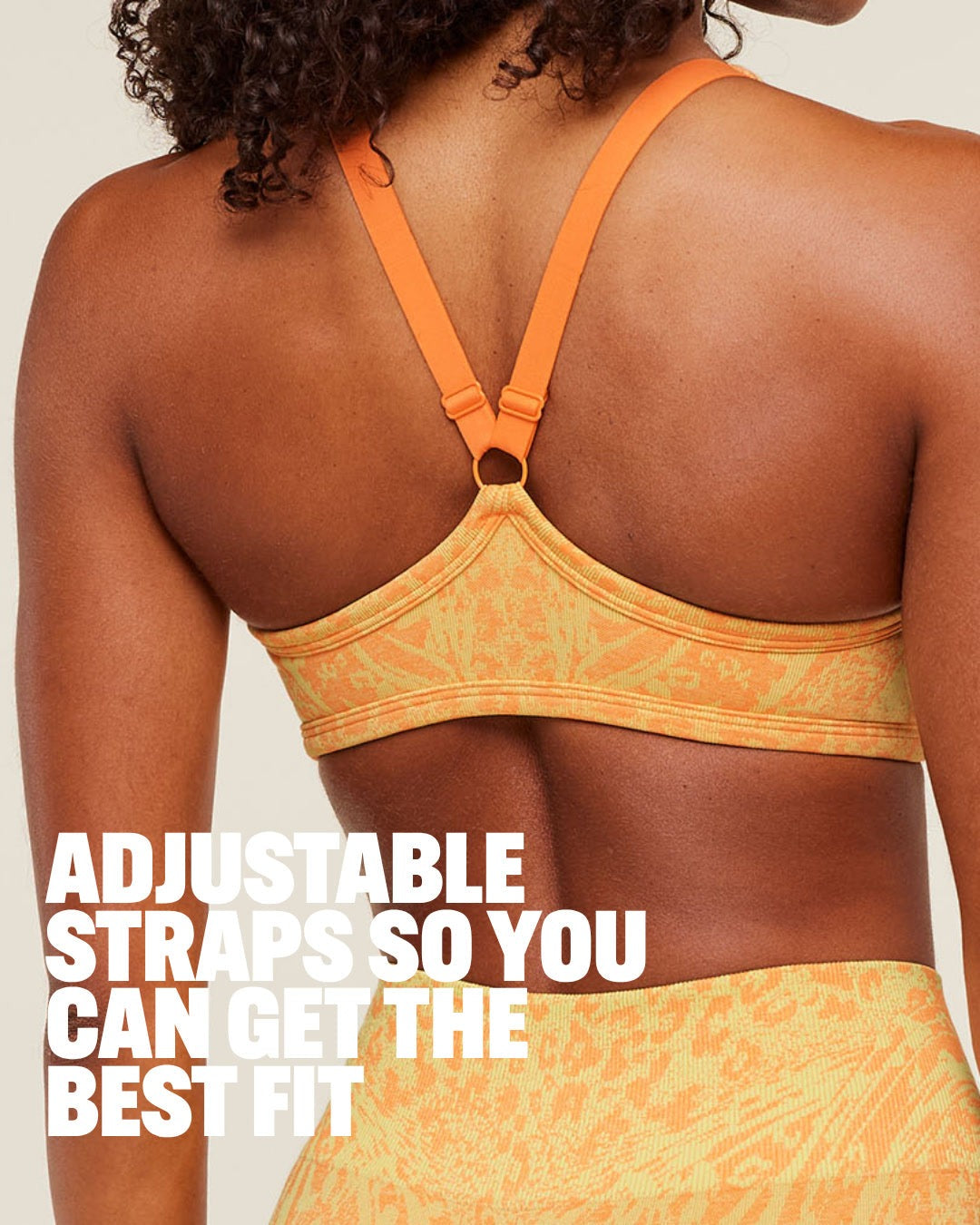 Gymshark Adapt Animal X Whitney Sports Bra - Sorbet Yellow / Dayglow Peach