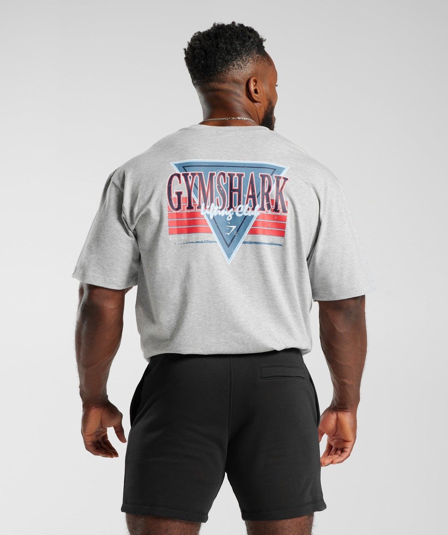 Gymshark Retrowave Oversized T-Shirt - Light Grey Core Marl