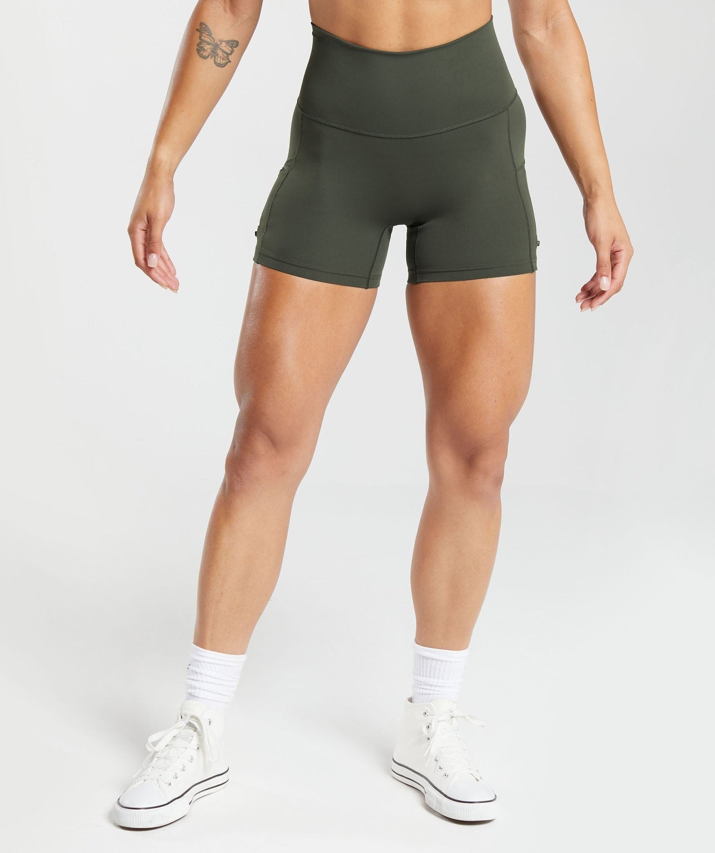Gymshark Legacy Tight Shorts - Deep Olive Green