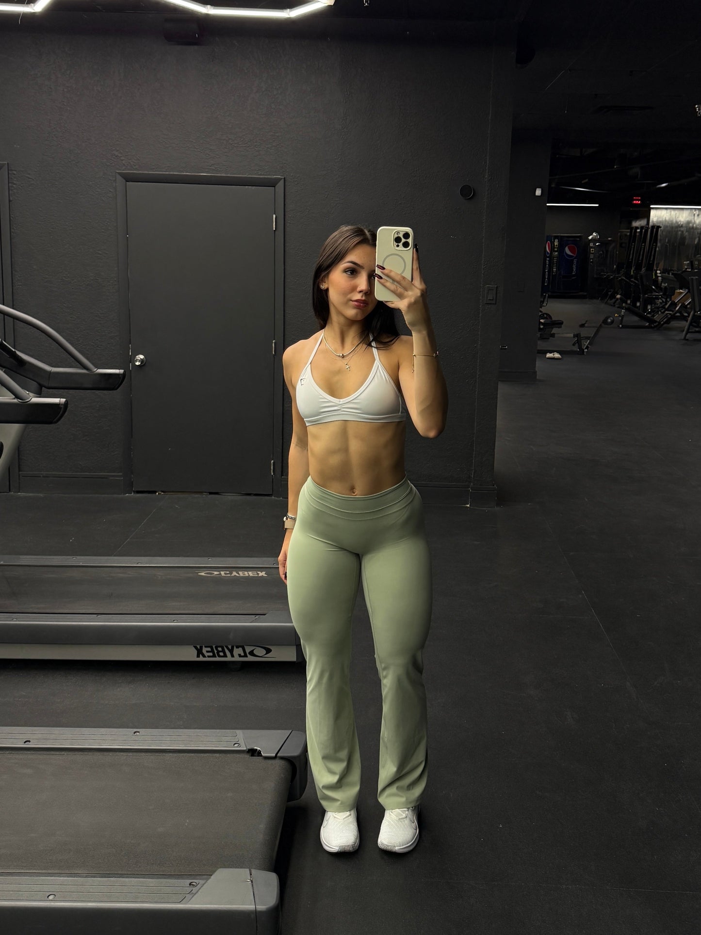 Gymshark Whitney Mid-High Rise Flared Leggings - Haze Green