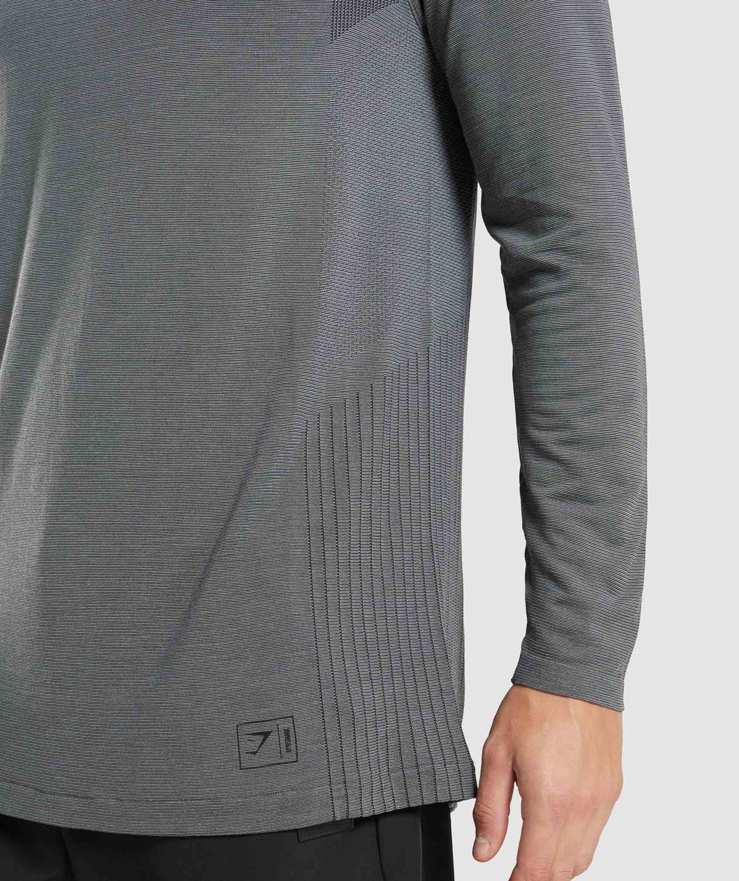 Gymshark Retake Seamless 1/4 Zip - Black/Charcoal Marl
