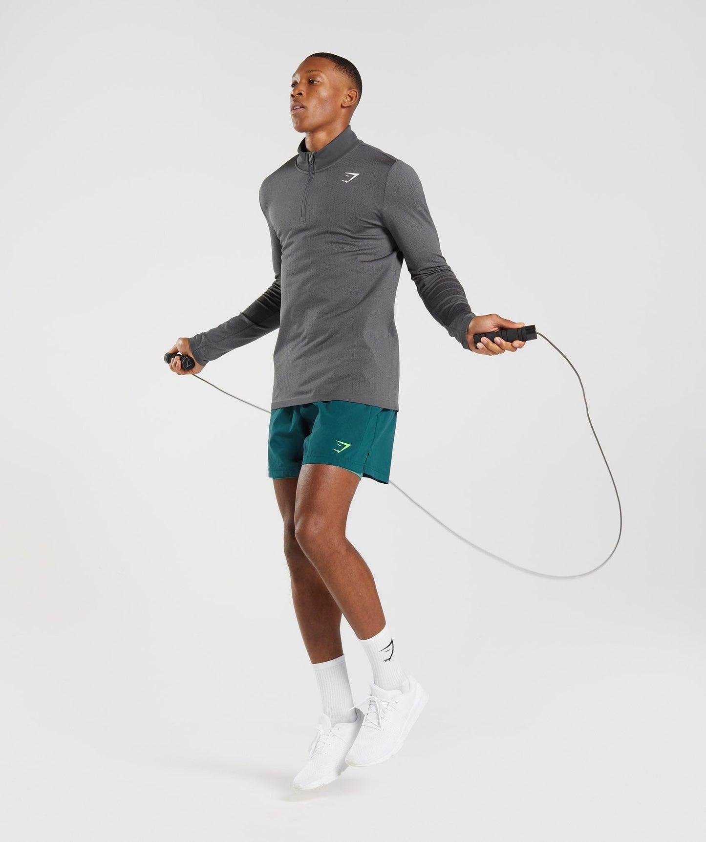 Gymshark Sport Seamless 1/4 Zip - Silhouette Grey/Black
