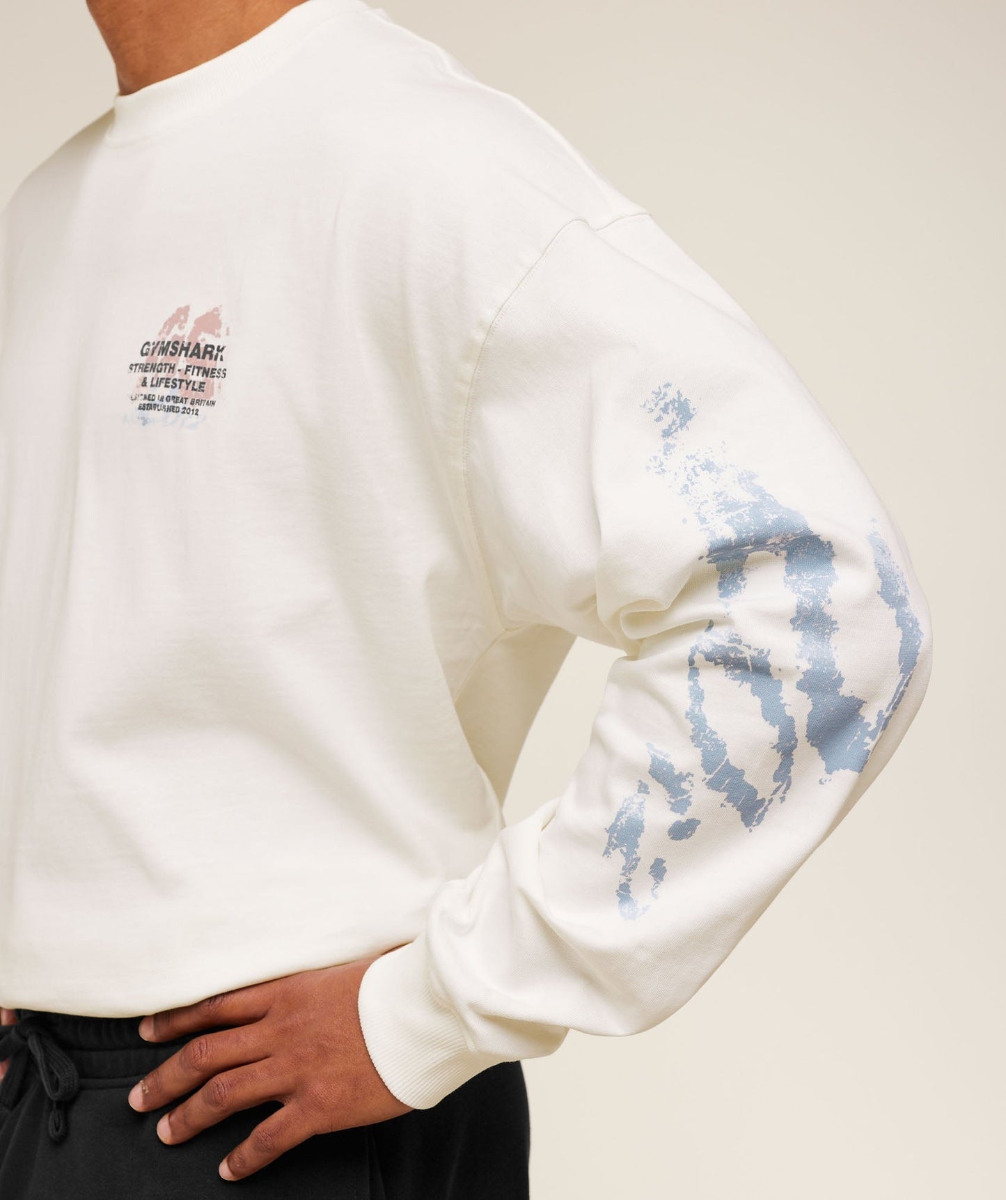 Gymshark Strength Fitness & Lifestyle Long Sleeve T-Shirt - Soft White