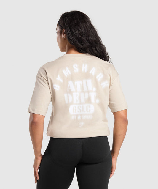 Gymshark Ath Dept Oversized T-Shirt - Pebble Grey