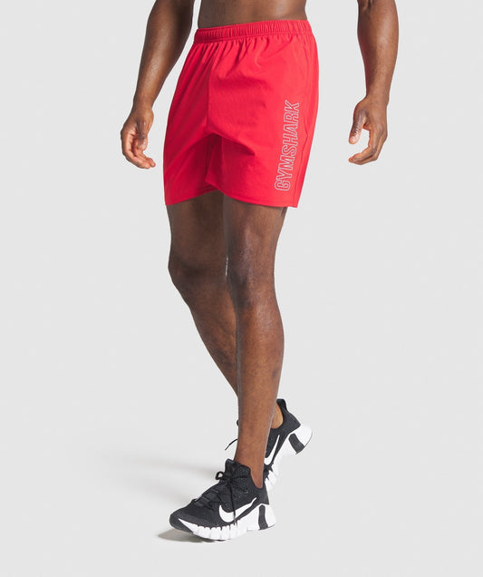 Gymshark Arrival Graphic Shorts - Red