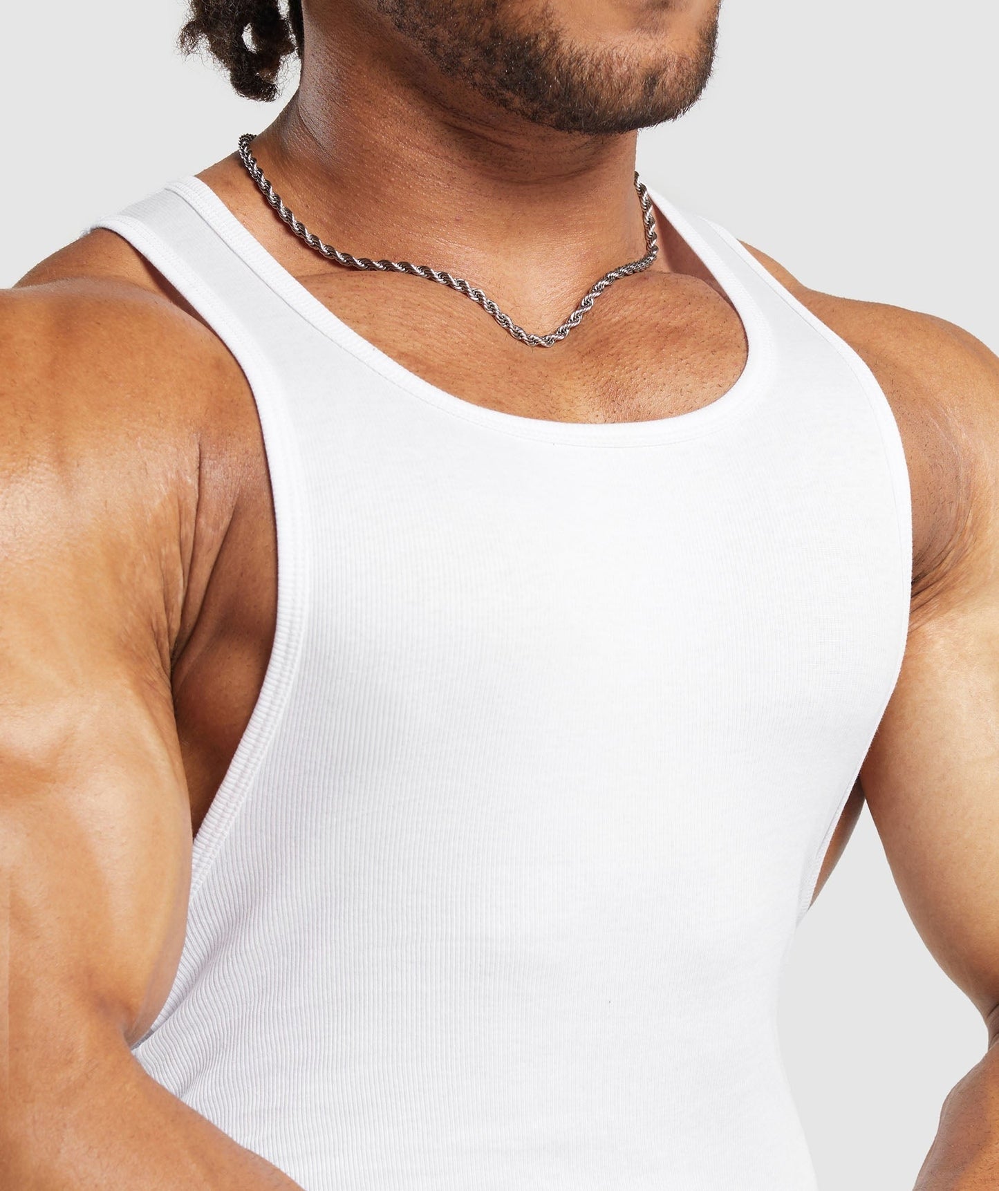 Gymshark Ribbed Tank 3PK - Black/White/Iron Blue
