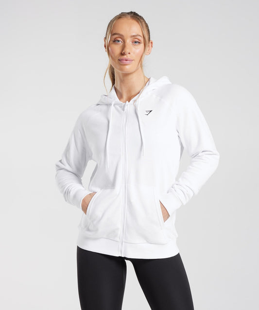 Gymshark Training Zip Hoodie - White