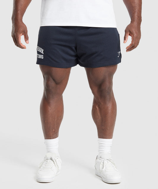 Gymshark Lifting Mesh 5" Shorts - Heavy Blue