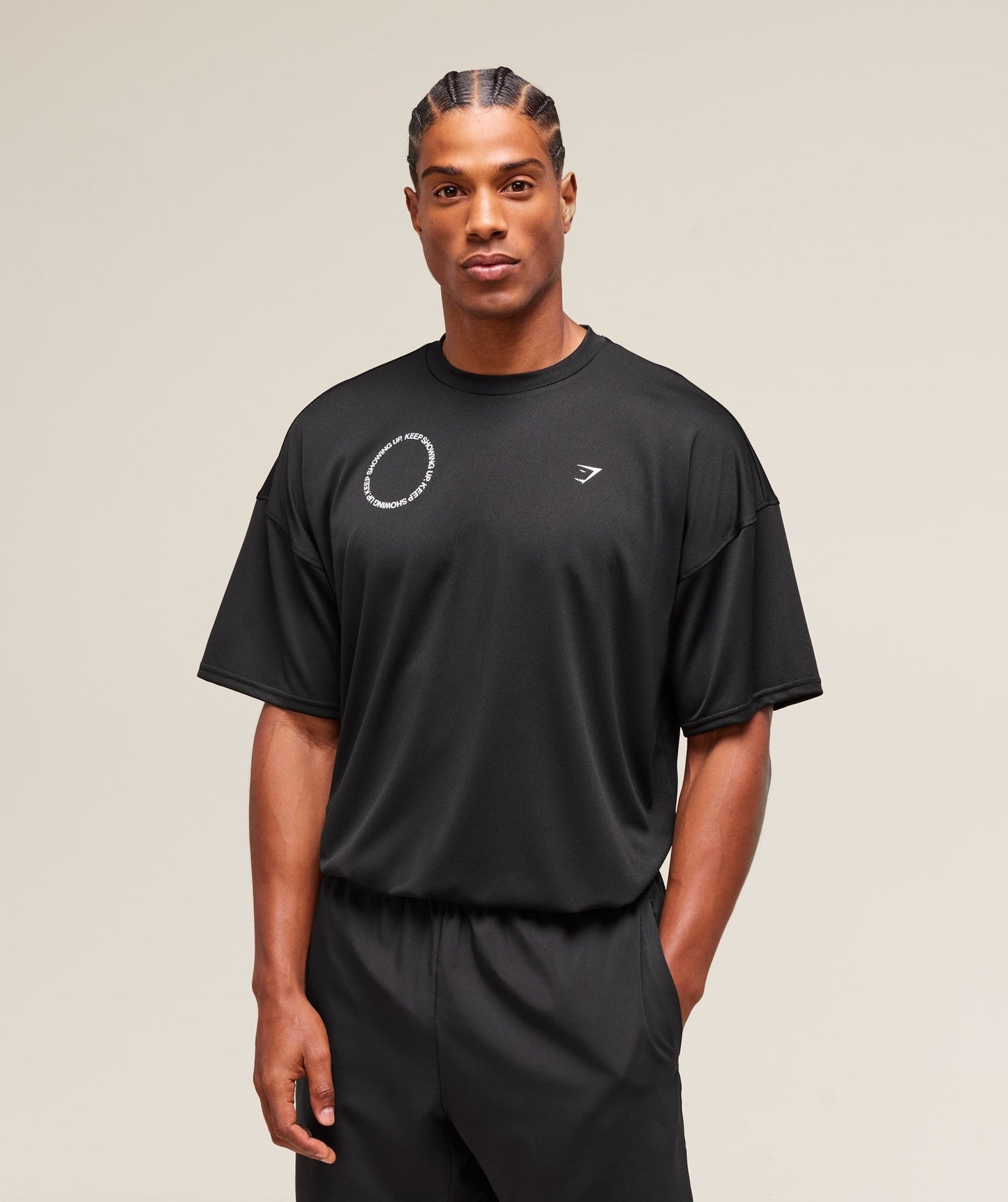 Gymshark Keep Showing Up T-Shirt - Black