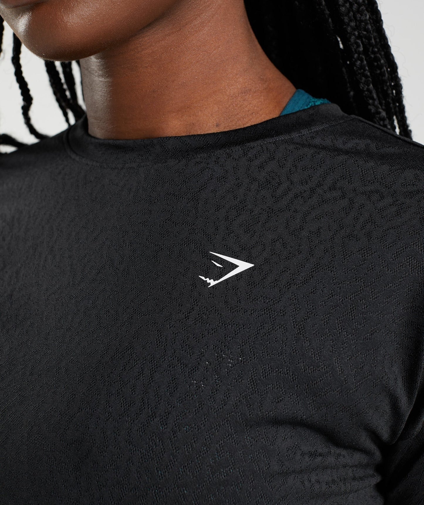 Gymshark Adapt Animal Seamless Crop Top - Reef | Black