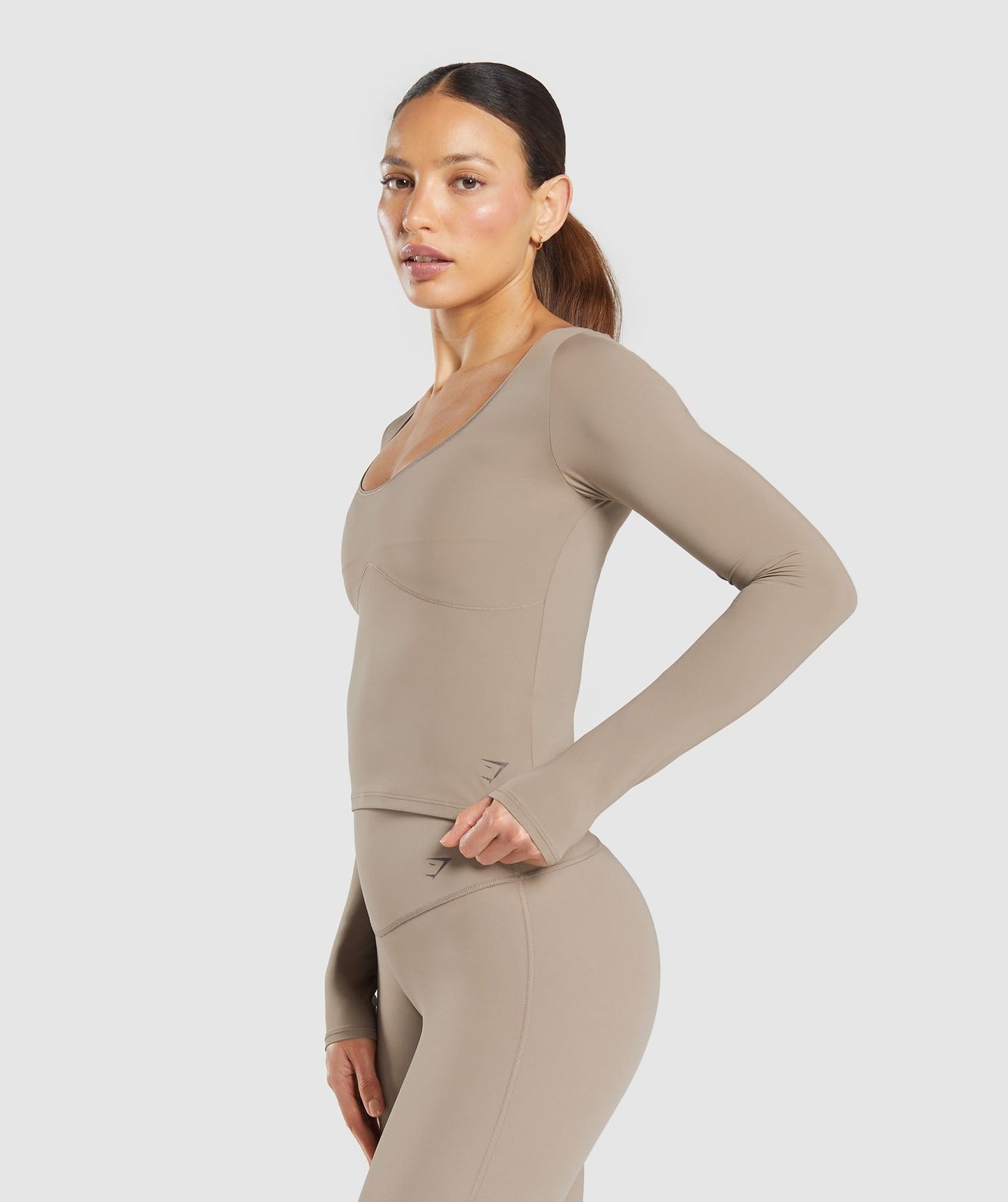 Gymshark Elevate Long Sleeve Top - Lifestyle Brown